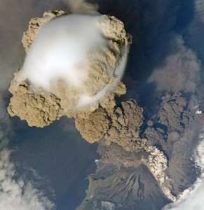 Sarychev Volcano erupting